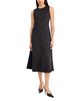 Faux Suede Sleeveless Midi Dress