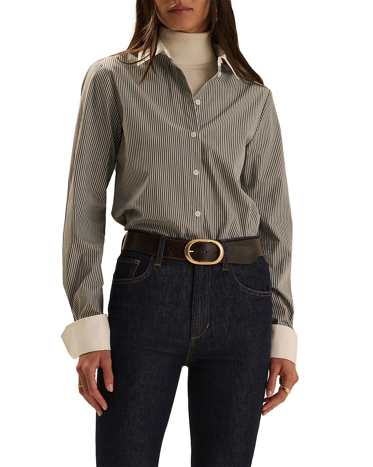 Favorite Daughter The Cuffed Statement Cotton Shirt