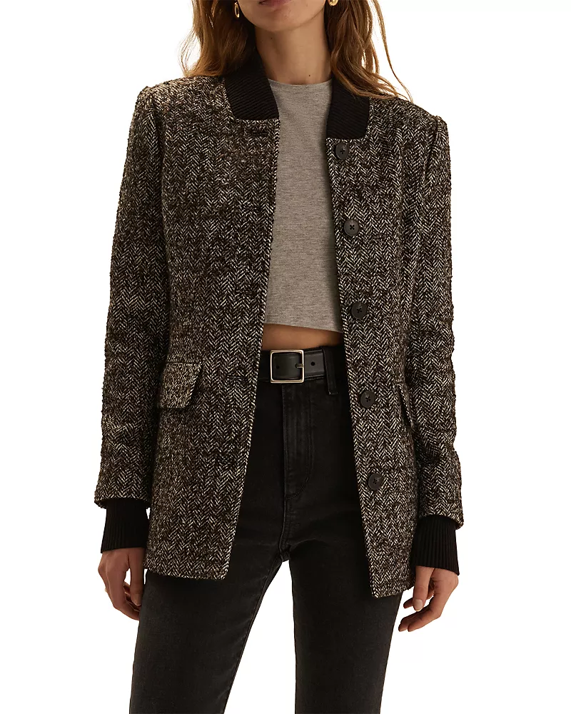 Favorite Daughter The Varsity Ribbed Trim Blazer