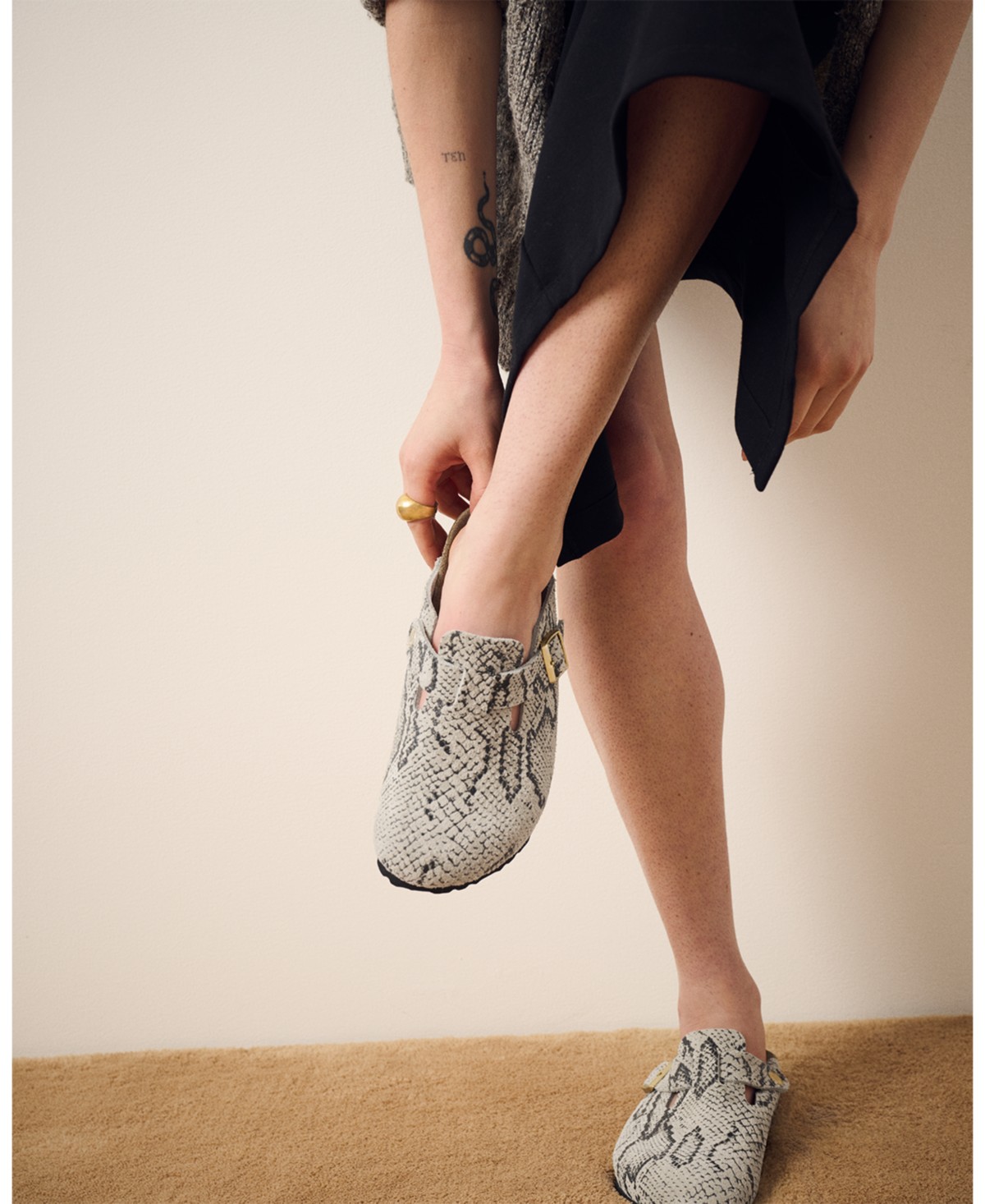 Women's Boston Printed Suede Clogs