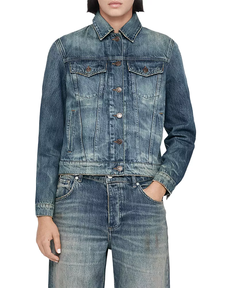Allsaints Cotton Faded Denim Trucker Jacket