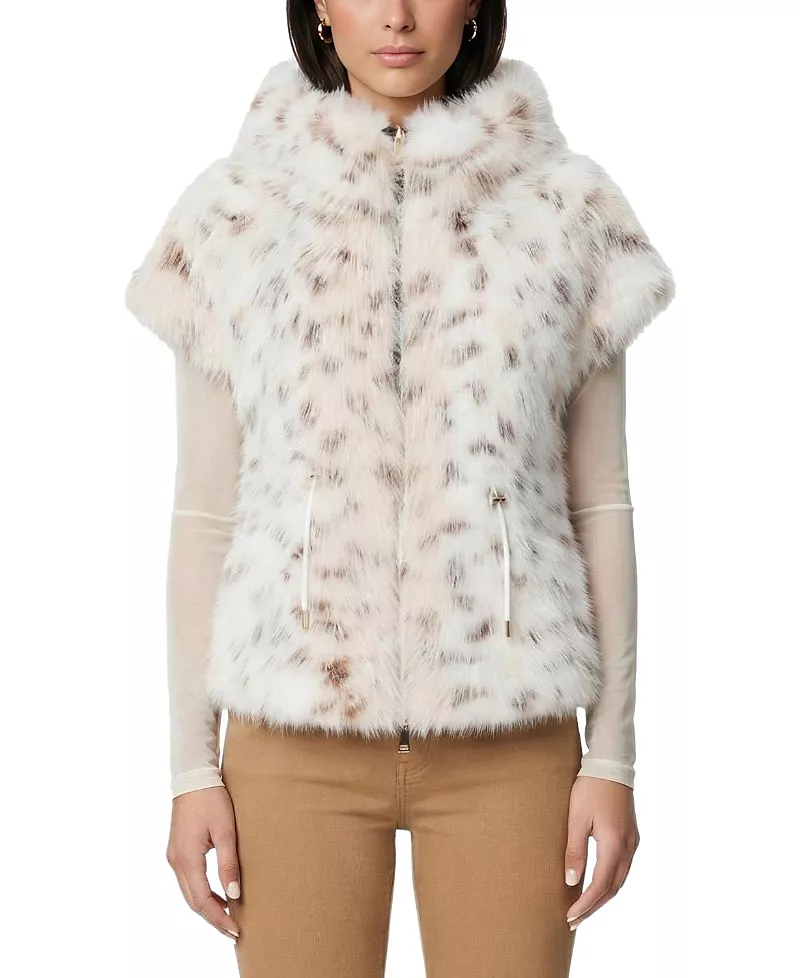 Lyla Grant Faux Fur Lynx Reversible Hooded Vest