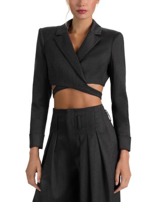 Leone Wool Stretch Wrap Blazer