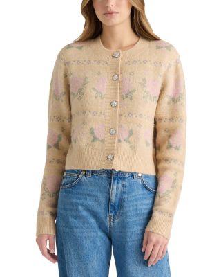 NVLT Rose Jacquard Button Front Cardigan