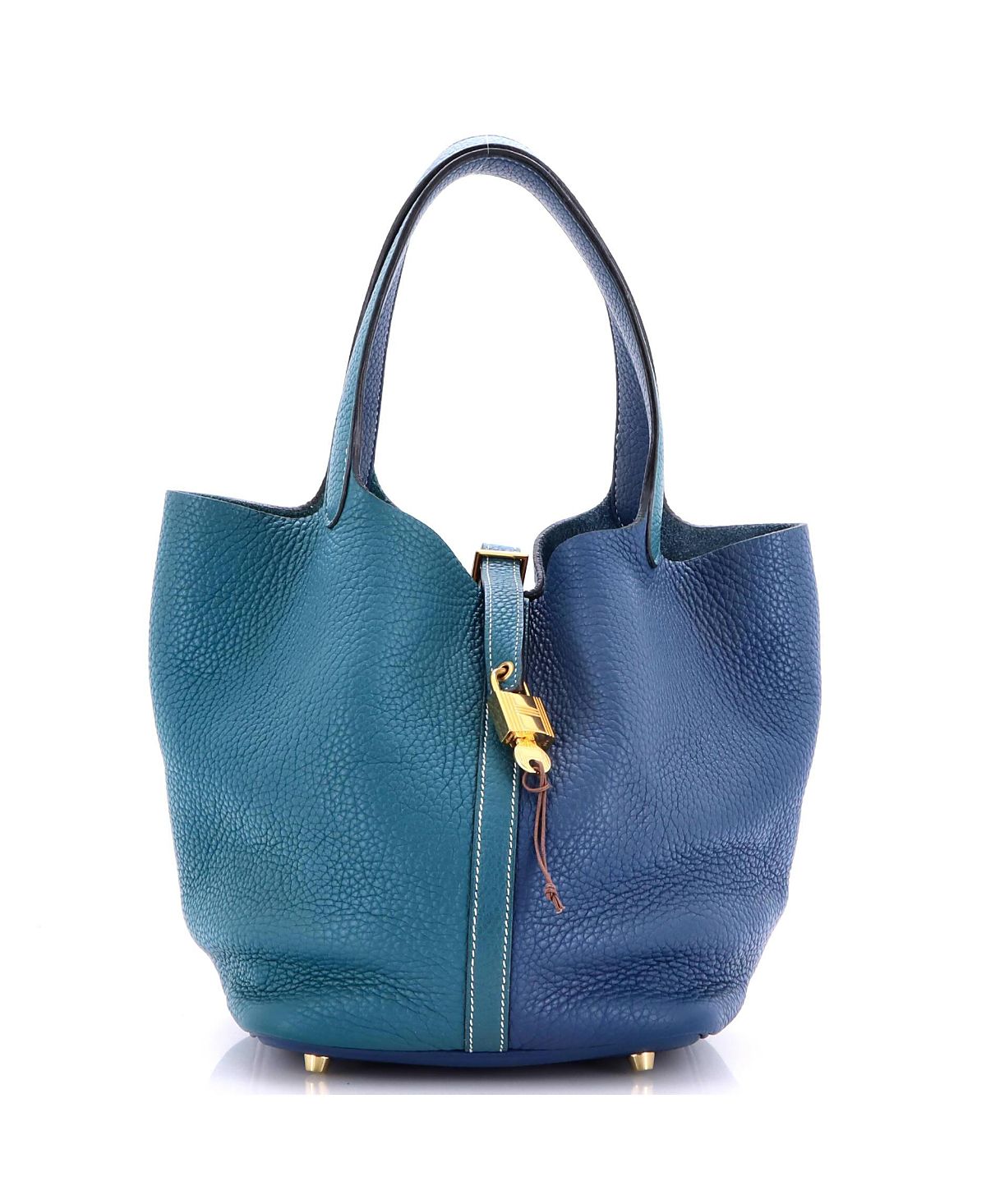 Pre-Owned HERMES Picotin Lock Mm Bicolor Clemence Bucket Bag
