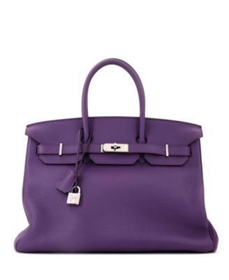 Birkin 35 Clemence Leather Palladium Hardware Satchel