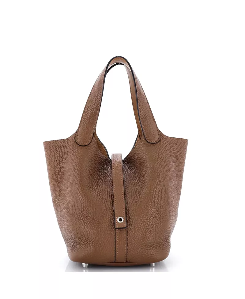 Pre-Owned HERMES Picotin Lock Eclat Clemence & Swift Leather Top Handle Bag