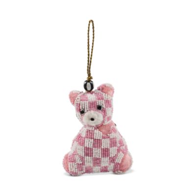 Rosy Check Bear Beaded Ornament