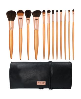  Rose Gold Wrap Makeup Brush Set - 13 Pcs