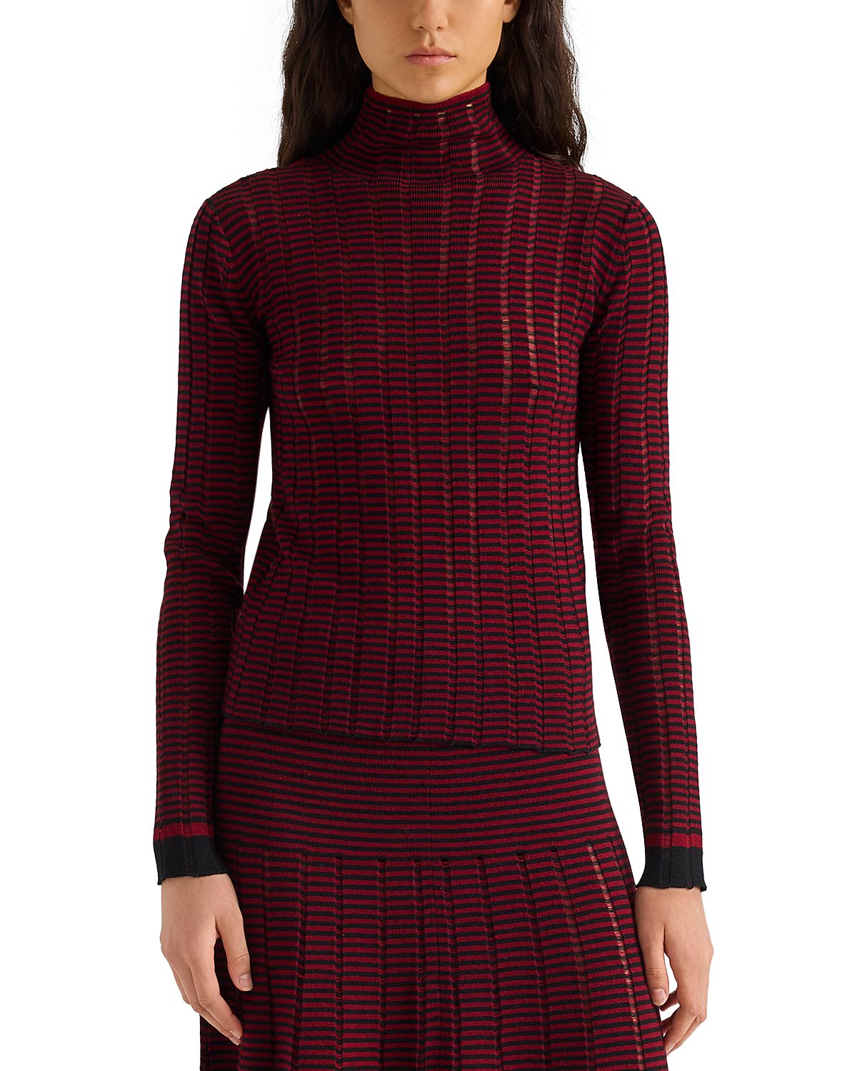 Proenza Schouler White Label Stina Cotton & Merino Wool Turtleneck Top