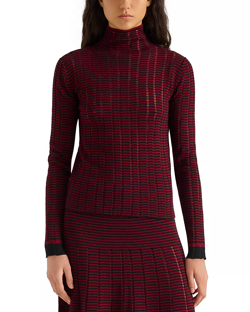 Proenza Schouler White Label Stina Cotton & Merino Wool Turtleneck Top