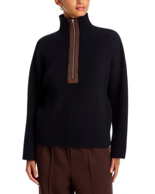 Sigrid Wool Faux Suede Trim Sweater 