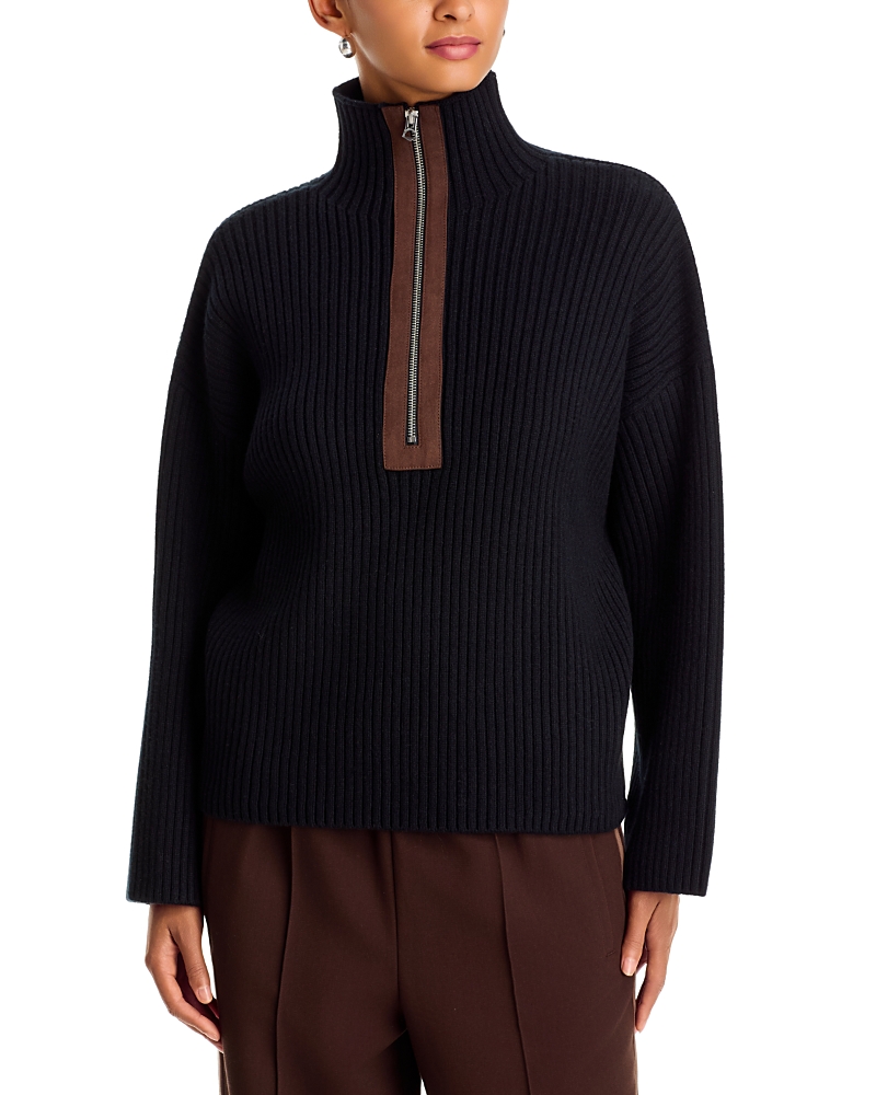 Rag & Bone Sigrid Wool Faux Suede Trim Sweater
