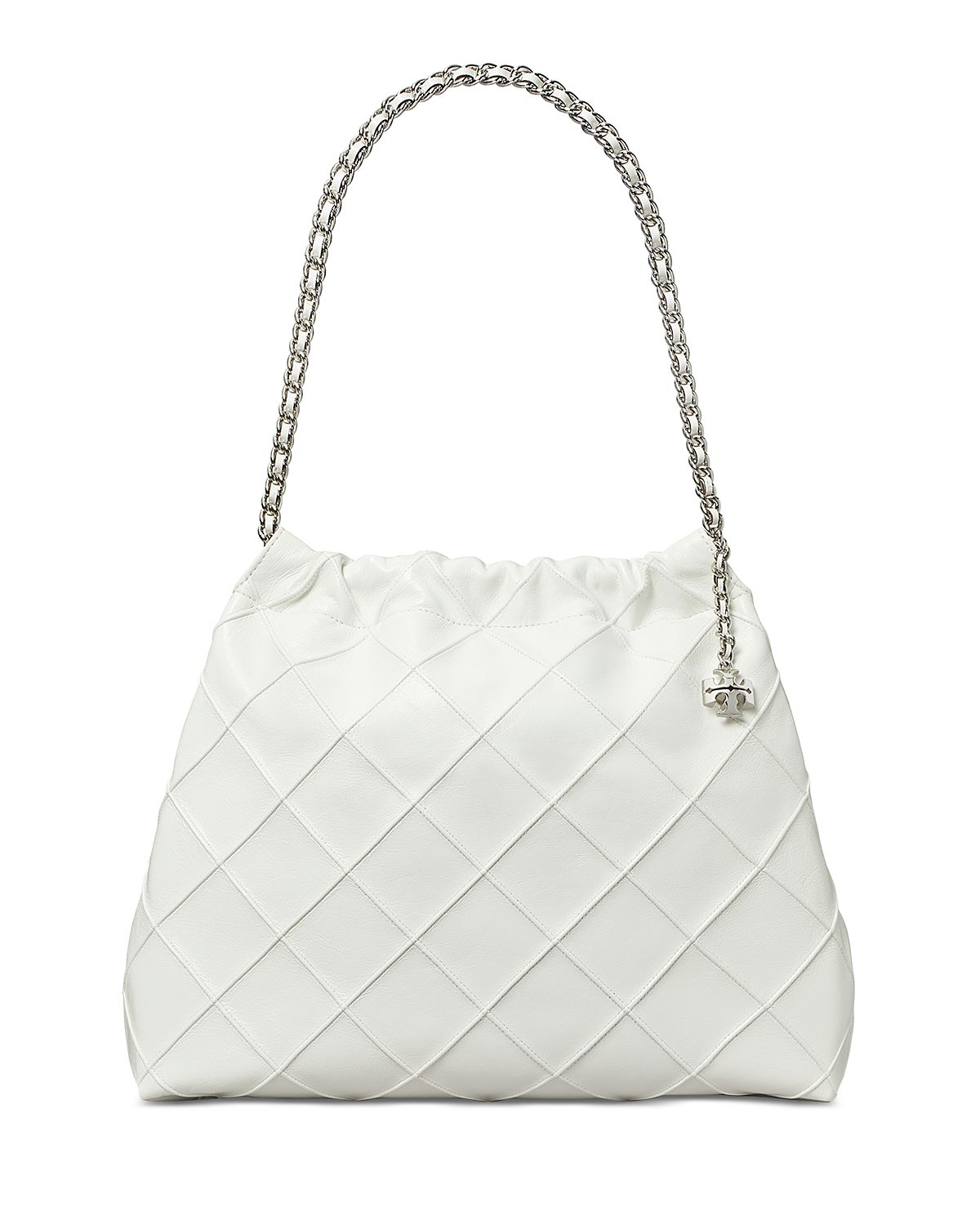 Tory Burch Fleming Crinkled Leather Quilted Hobo