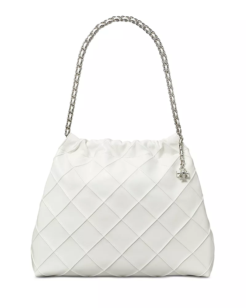 Tory Burch Fleming Crinkled Leather Quilted Hobo