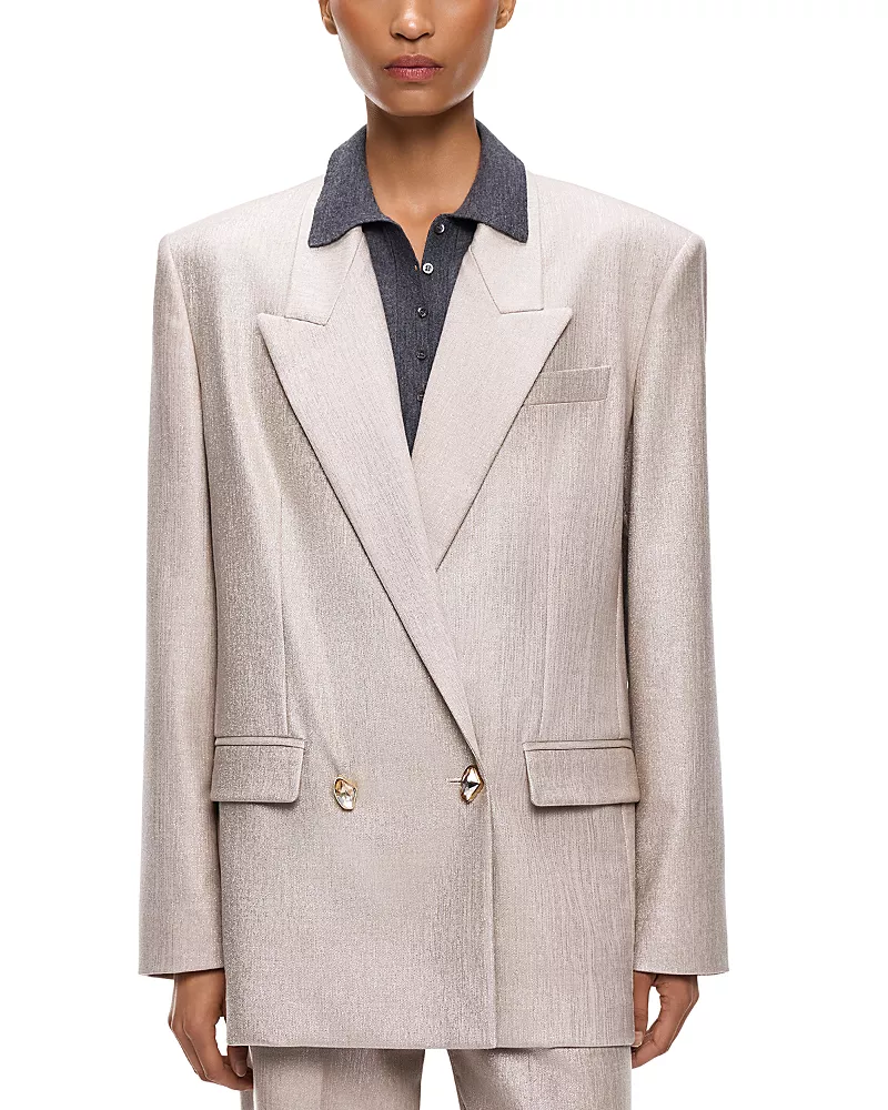 Pinko Cayman Metallic Double Breasted Blazer