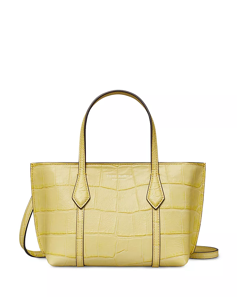 Tory Burch Perry Mini Croc Embossed Leather Crossbody