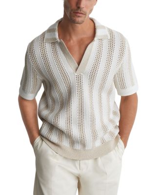 Reiss Globe Crochet Knit Polo