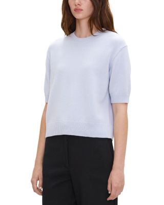 Cashmere Cropped Short Sleeve Sweater