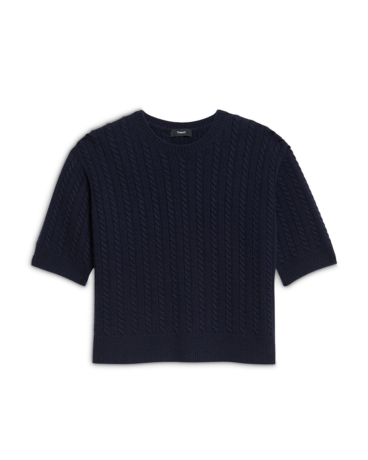 Theory Cropped Cable Knit Cashmere Crewneck Sweater - Exclusive