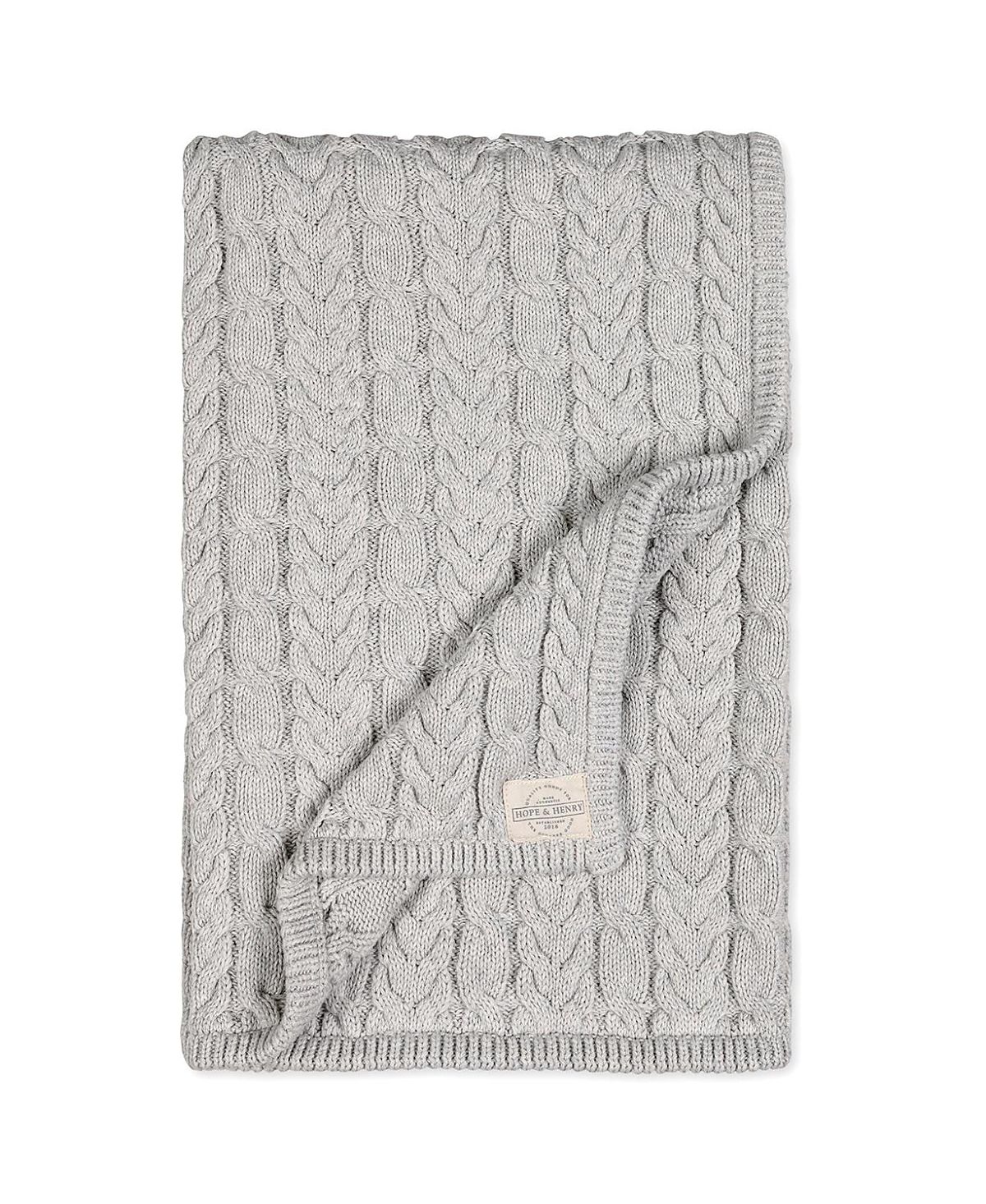 Hope & Henry Organic Cable Knit Baby Blanket - Baby
