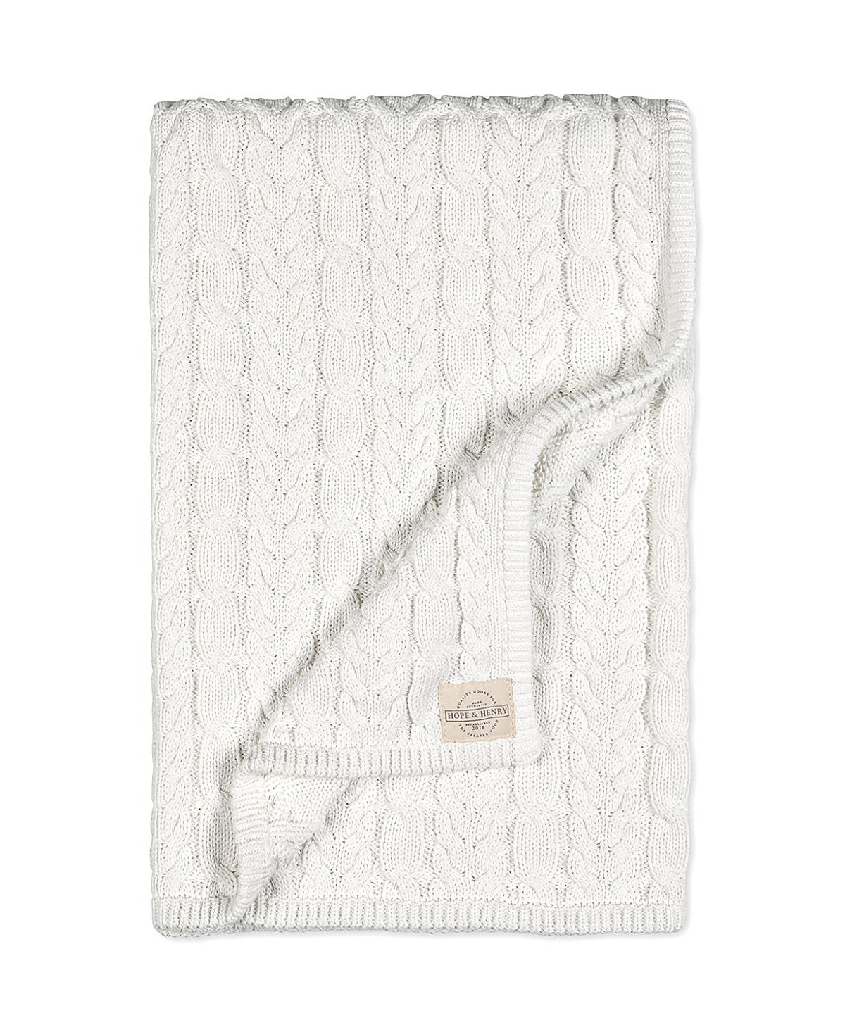 Hope & Henry Organic Cable Knit Baby Blanket - Baby