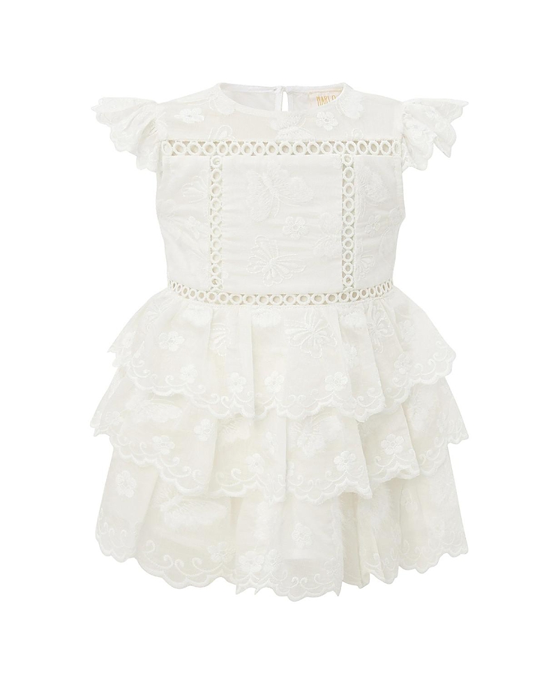 Marlo Kids Girls' Alisha Frill Embroidered Mini Dress - Baby