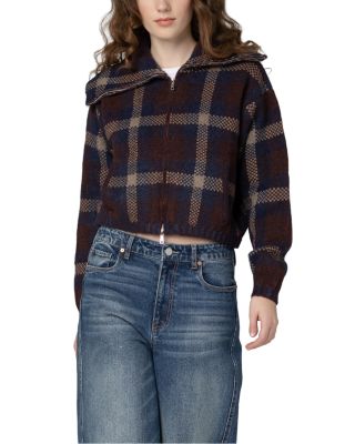 Plaid Funnel Collar Jacket - thumbnail 3