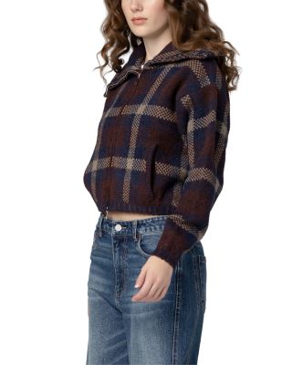 Plaid Funnel Collar Jacket - thumbnail 5