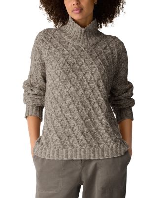 Peruvian Cotton Boucl&eacute; Blend Turtleneck Sweater