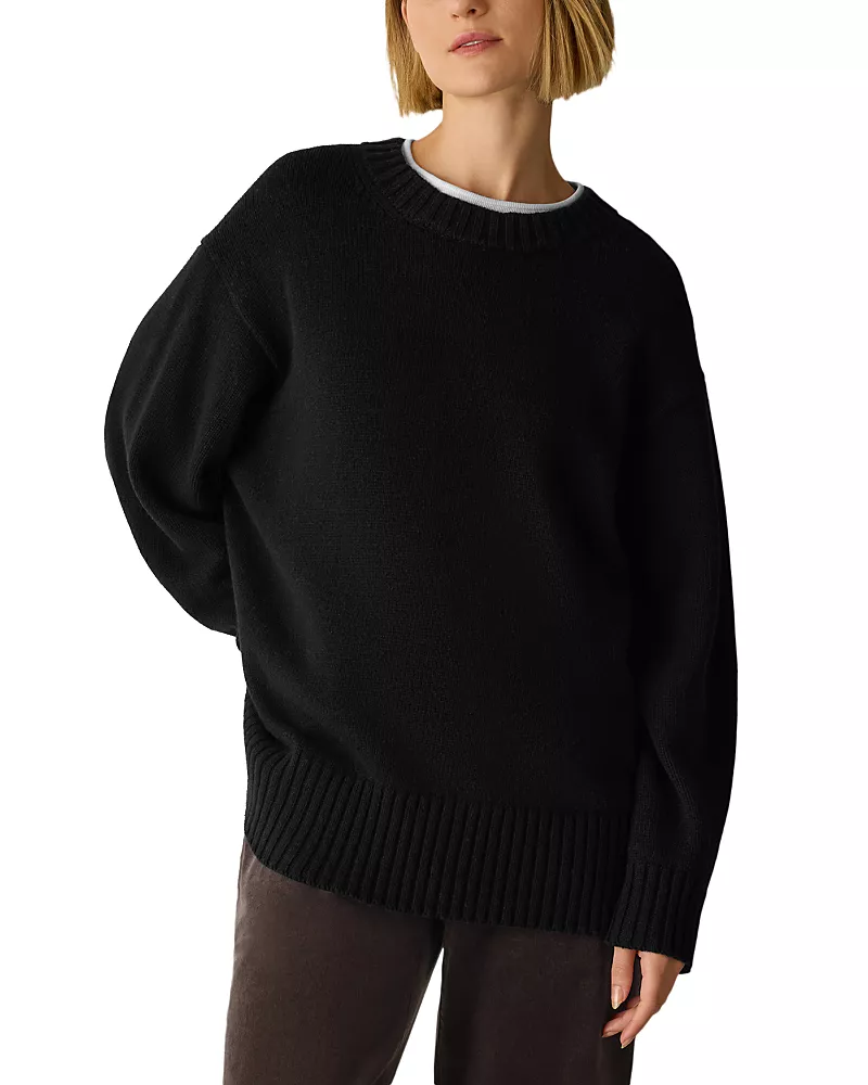 Eileen Fisher Cotton & Cashmere Crewneck Sweater