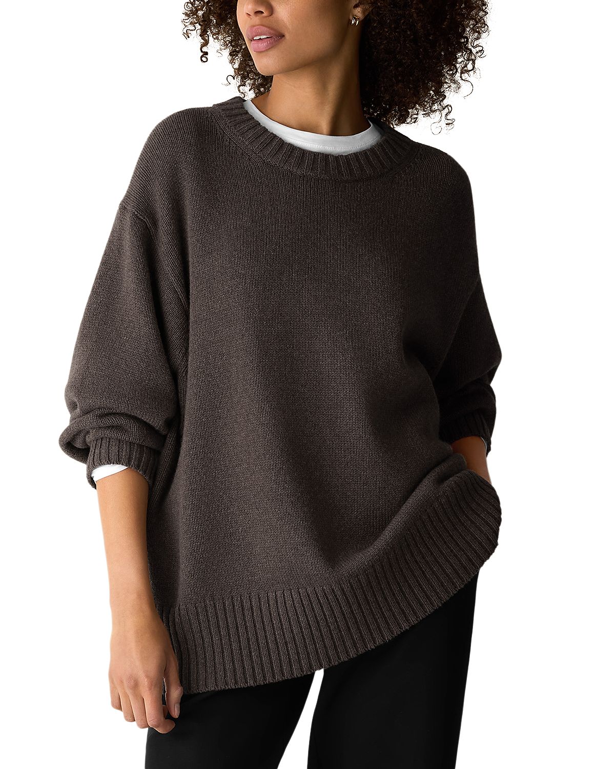 Eileen Fisher Cotton & Cashmere Crewneck Sweater