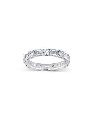 Diamond Mixed Cut Eternity Ring in 14K White Gold, 3.0 tcw