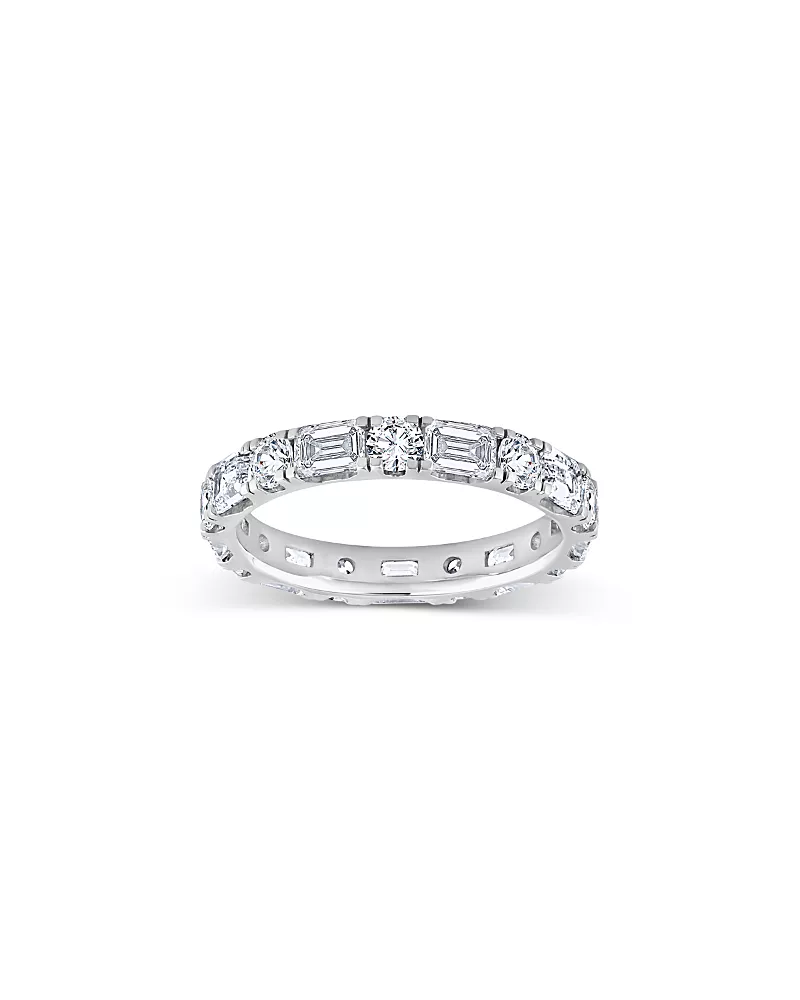 Bloomingdale's Fine Collection Diamond Mixed Cut Eternity Ring in 14K White Gold, 3.0 tcw