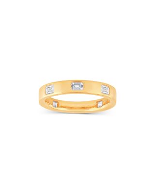 Diamond Emerald Cut Eternity Ring in 14K Yellow Gold, 1.0 tcw