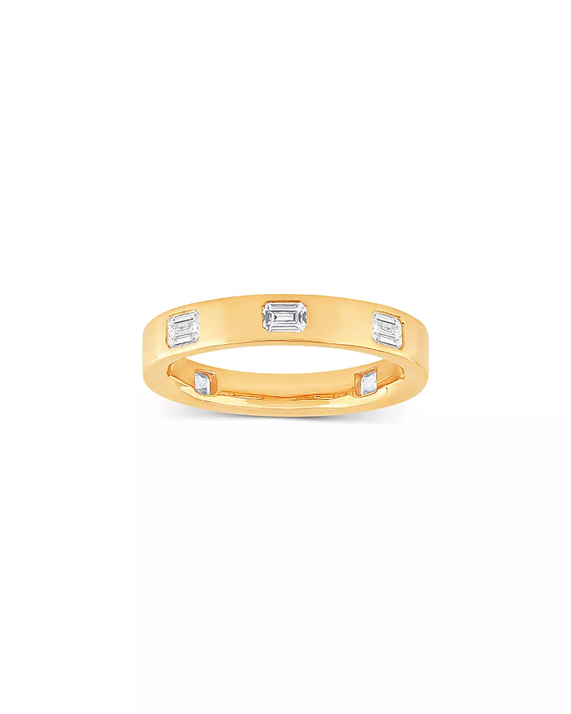 Bloomingdale's Fine Collection Diamond Emerald Cut Eternity Ring in 14K Yellow Gold, 1.0 tcw