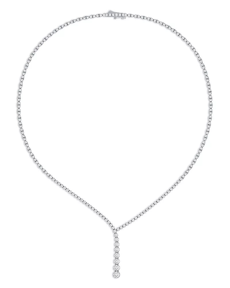 Bloomingdale's Fine Collection Luxe Collection Certified Lab Grown Diamond Graduated Lariat Necklace in 14K White Gold, 4.0 tcw