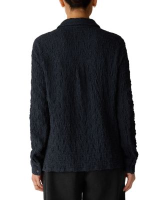 Bubble Jacquard Classic Collar Slim Shirt - thumbnail 7