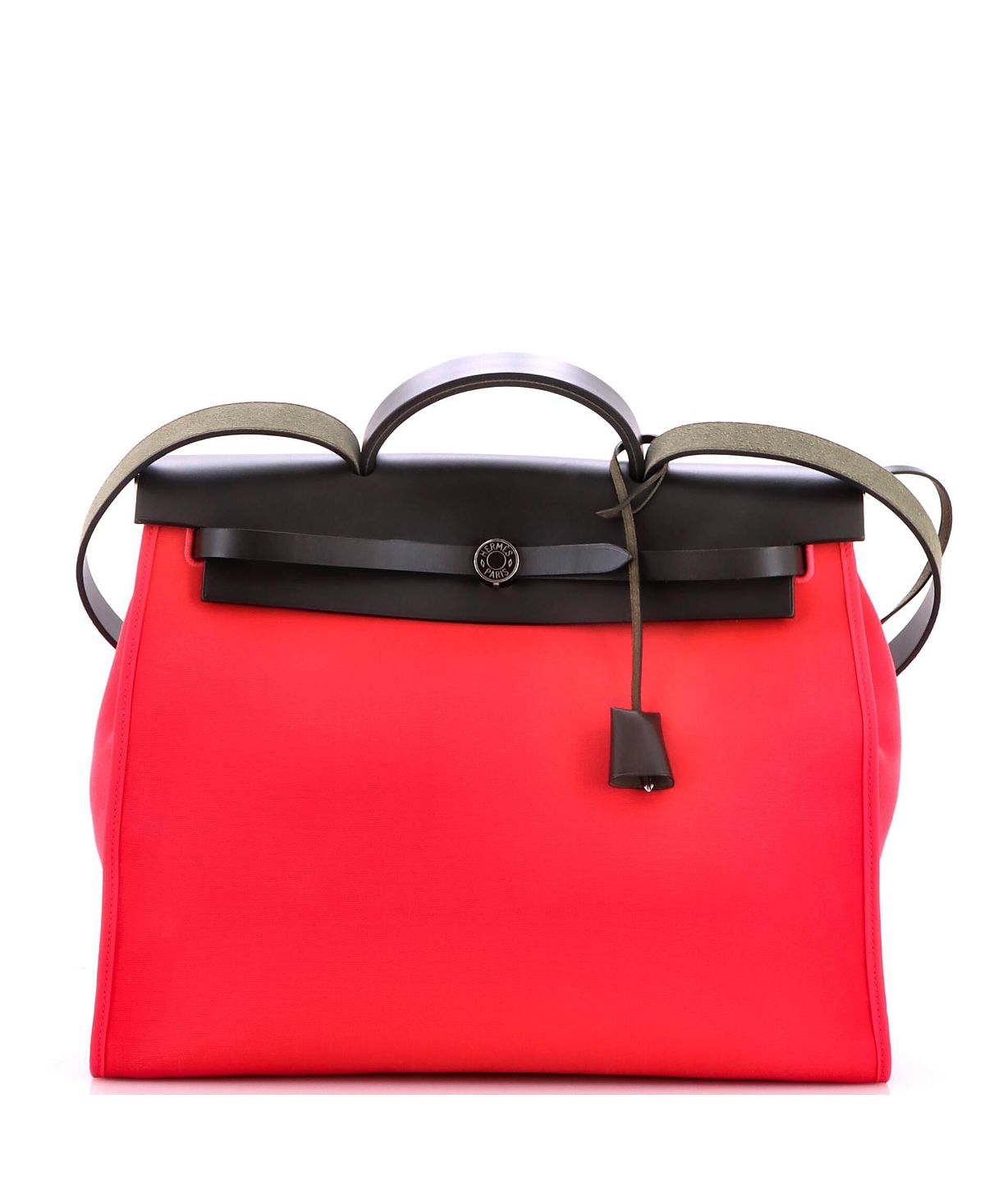 Pre-Owned HERMES 39 Herbag Zip Leather and Toile