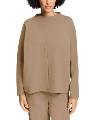 Cotton Blend Funnel Neck Sweatshirt