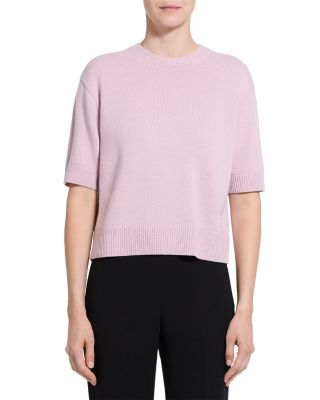 Cashmere Cropped Short Sleeve Sweater
