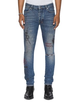 Van Winkle Cotton Blend Billy Blue Skool Skinny 33" Jeans in Denim