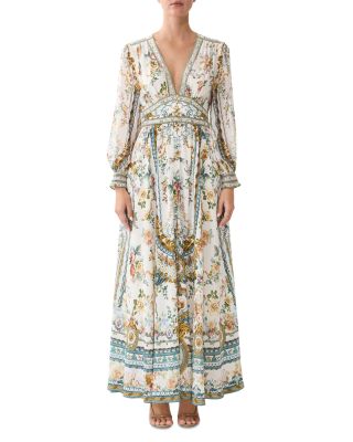 Silk Button Front Shaped Waist Maxi Dress