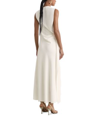 Dorota Draped Dipped Hem Dress - thumbnail 5