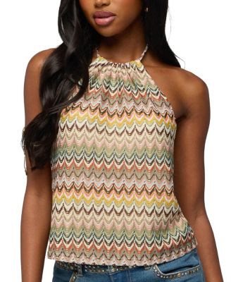  Kelsie Zigzag Crochet Halter Top
