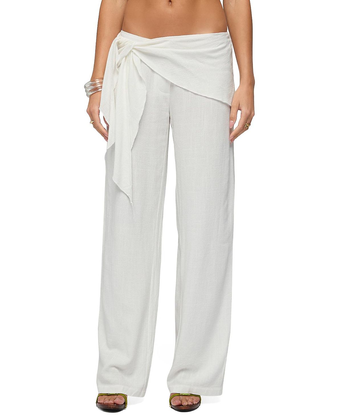 Edikted Suki Sarong Belt Linen Look Pants
