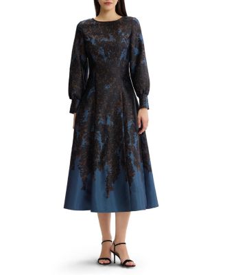A-Line Bloomscape Jacquard Woven Maxi Dress