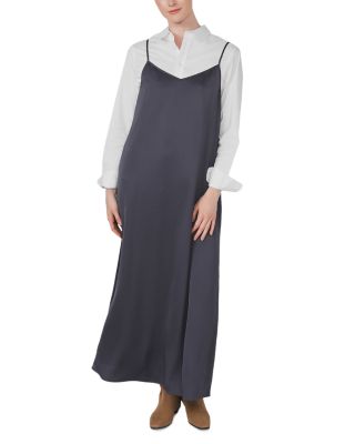 Satin A Line Maxi Slip Dress