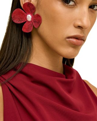Lucky Flower Clip On Earrings, 1.5"L