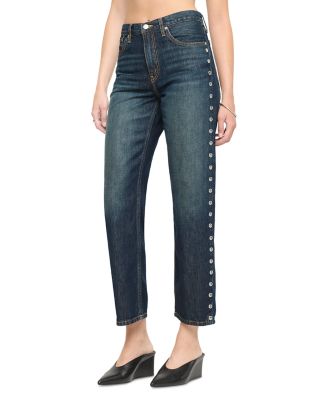 The Ollie Mid Rise Jeans in Barely Worn Grommets
